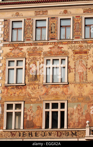 Wiehluv Dum est une maison historique sur la place Venceslas. Banque D'Images