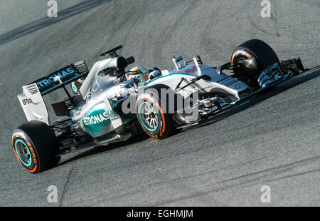 Lewis Hamilton (GBR), Mercedes-Benz Amg Petronas F1 Team W06, la formule 1 séances d'essai, contrôle du circuit de Catalunya. Banque D'Images