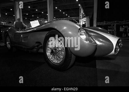 La voiture de course Ferrari 250 Testa Rossa. Le noir et blanc Banque D'Images