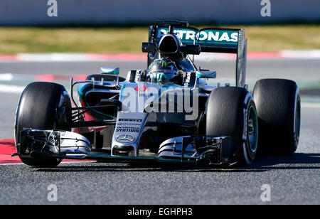 Nico Rosberg (GER), Mercedes-Benz Amg Petronas F1 Team W06, Formule 1 Testfahrten, Contrôle du circuit de Catalunya. Banque D'Images