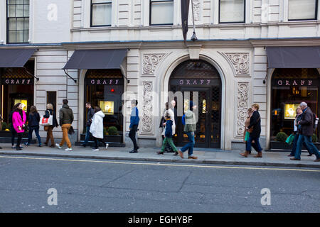 Graff Diamond Bijouterie,l'une des plus anciennes boutiques de Bond Street servant les clients célèbres tout au long des décennies,Londres,Mayfair Banque D'Images