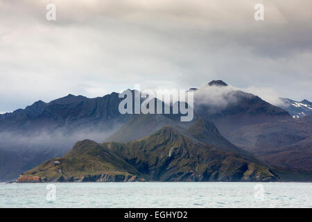 La Géorgie du Sud, les montagnes côtières au sud de Grytviken Banque D'Images