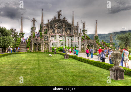 L'Italie, Piémont, Isola Bella, jardins Banque D'Images