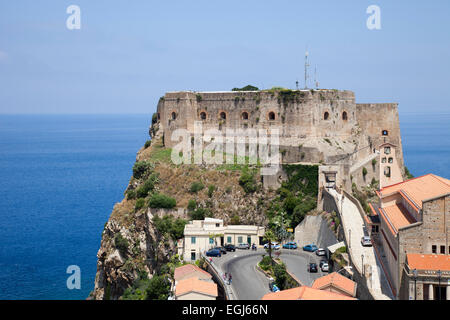 Château Ruffo, scilla village, province de Reggio de Calabre, Calabre, Italie, Europe Banque D'Images