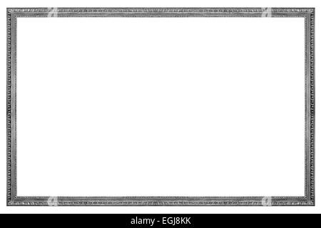 Cadre Photo Argenté rectangulaire isolé sur fond blanc Banque D'Images
