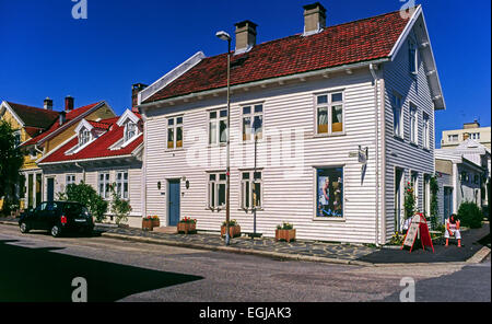 Maisons traditionnelles en Norvège Kristiansand Skippergata Banque D'Images