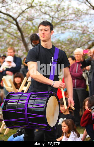 Le batteur japonais Hanami au Festival, Melbourne, Australie Banque D'Images