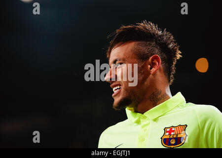 Manchester, UK. Feb 24, 2015. Neymar (Barcelone) Football/soccer : Neymar de Barcelone au cours de l'UEFA Champions League Round de 16 Premier match de jambe entre Manchester City et Barcelone au stade Etihad à Manchester, Angleterre . © AFLO/Alamy Live News Banque D'Images