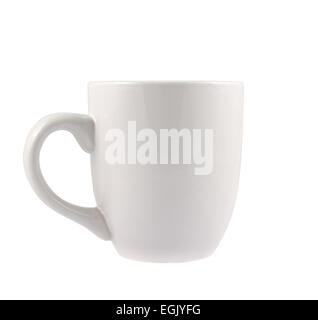 Tasse en céramique blanche isolée Banque D'Images