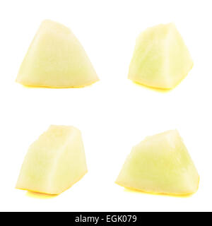 Quatre morceaux de melon isolated Banque D'Images