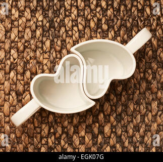 Tasses en forme de coeur Banque D'Images