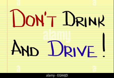 Don't Drink And Drive Concept Banque D'Images