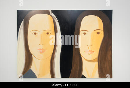 Timothy Taylor Gallery, Mayfair, London, UK. 26 Février, 2015. Une exposition de nouvelles, les grandes peintures d'Alex Katz. L'objet de plus de 200 expositions individuelles et près de 500 expositions de groupe à l'échelle internationale depuis 1951, Katz a été honoré par de nombreuses rétrospectives y compris le Whitney Museum of American Art, New York, USA ; Tate St Ives, UK ; Turner Contemporary, Margate, Royaume-Uni ; et le Musée Guggenheim, Bilbao, Espagne. L'exposition est présentée du 28 février au 2 avril 2015. Credit : Malcolm Park editorial/Alamy Live News Banque D'Images