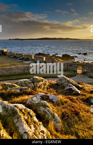 La Garnison Saint Mary's à la Direction St Agnes Îles Scilly ; UK Banque D'Images