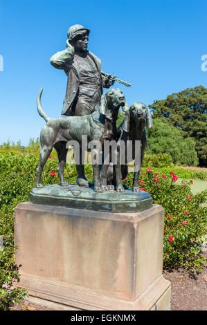 Statue en bronze de Huntsman & chiens, par Henri alfred jacquemart marle au jardin botanique, Sydney, Australie Banque D'Images