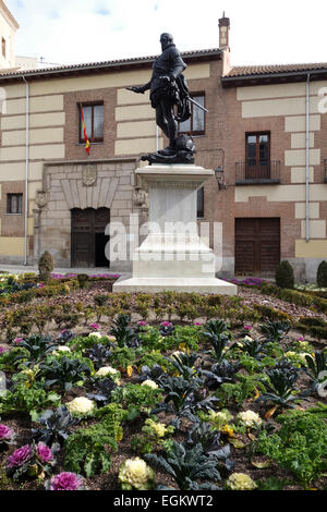 Statue d'Álvaro de Bazán, l'espagnol, l'amiral de la marine espagnole, Madrid, Espagne Banque D'Images