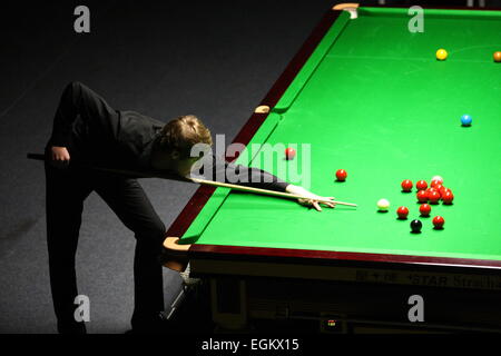 Gdynia, Pologne. 26, 10 févr. 2015. Gdynia PTC Ouvrir 2015 Tournoi de Billard commence à Gdynia à Gdynia Arena sports hall. Première qualification jeux à Gdynia Arena sports hall. Credit : Michal Fludra/Alamy Live News Banque D'Images