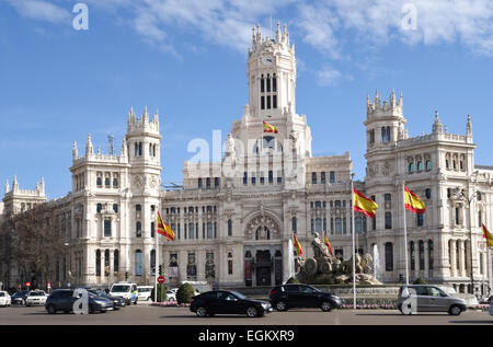 Madrid ESPAGNE. Palais Cybele Palacio de Cibeles, Hôtel de ville, Hôtel de ville, Madrid, Espagne Banque D'Images