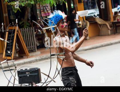 Artiste de rue à Siem Reap, Cambodge. Banque D'Images