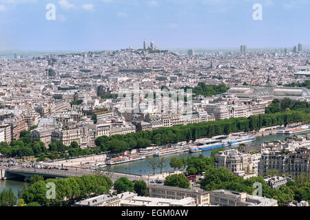 Vue panoramique sur Paris à partir de la Tour Eiffel, France Banque D'Images