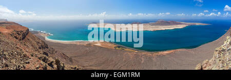 Paysage volcanique de Lanzarote. Îles Canaries. L'Espagne. Banque D'Images