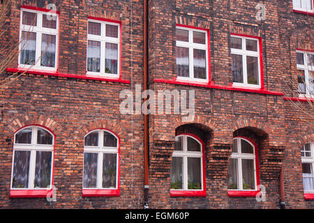 Bâtiments résidentiel historique . Le district minier de Nikiszowiec Banque D'Images