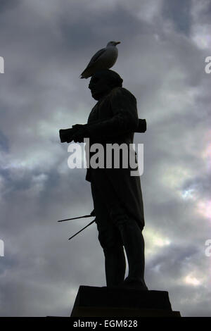 Le capitaine Cook avec pigeon Banque D'Images