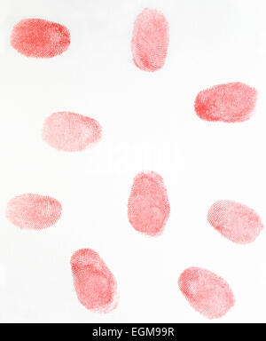 Les empreintes digitales rouge Banque D'Images