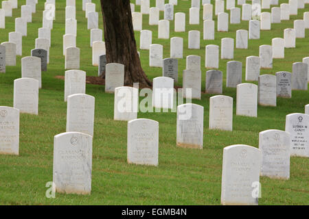 Les pierres tombales dans le Cimetière National de Nashville, Nashville, Tennessee. Banque D'Images