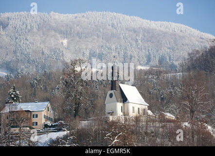 Église de pèlerinage de Maria Hilf, Mondsee, Salzkammergut, Haute Autriche, Autriche Banque D'Images