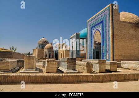 Joliment décorées dans des bâtiments Ville de Samarkand, Ouzbékistan Banque D'Images