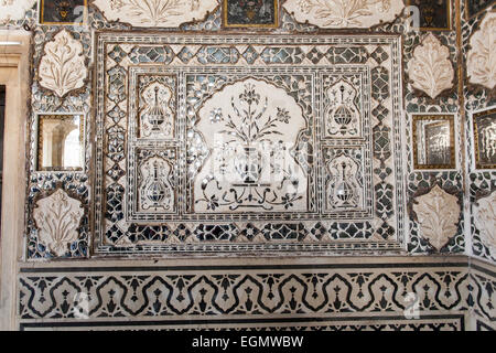 Le Sheesh Mahal (palais miroir) dans le Amber Palace Banque D'Images