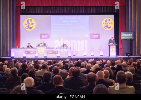 Margate, Kent, UK. 27 février 2015. La Conférence du Printemps de l'UKIP a lieu dans les jardins d'hiver dans la région de Margate. Crédit : Matthieu Chattle/Alamy Live News Banque D'Images