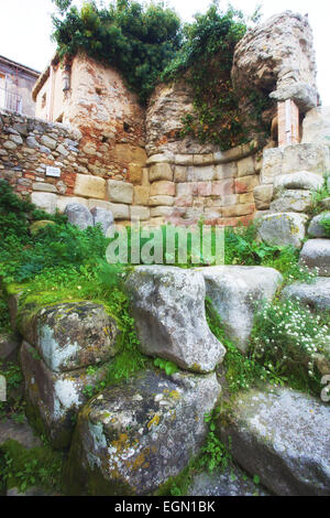 Ruines d'un temple romain à Tindari Banque D'Images