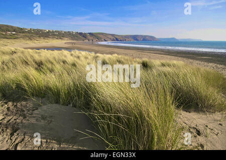 Dunes de sable de l'eau douce 'Est', Pembrokshire, UK. Banque D'Images