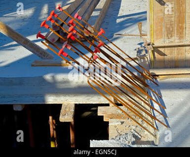 Pour les ronds à béton sur chantier Banque D'Images