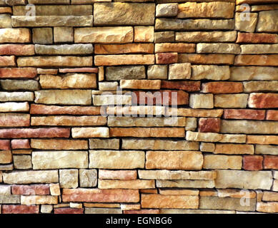 Mur de brique extérieur couleur texture background dans le parc en plein air Banque D'Images