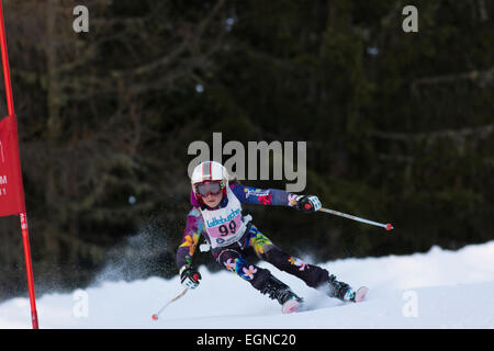 Rome, Italie 04 janvier 2015. Emma Dalla Pozza (Ita) en compétition dans le Grand Prix Lattebusche durant la course de slalom géant Banque D'Images