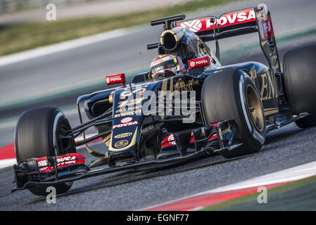 Montmelo, Catalogne, Espagne. Feb 27, 2015. PASTOR MALDONADO (VEN) entraîne un Lotus au cours de jour 02 de l'avant-saison de Formule 1 essais au Circuit de Catalunya de Barcelone : Crédit Matthias Rickenbach/ZUMA/ZUMAPRESS.com/Alamy fil Live News Banque D'Images