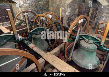 Les cloches de la tour de l'église St Mary Rye Banque D'Images