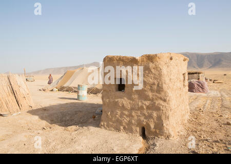 Les habitations des peuples nomades dans le parc Golestan, Iran Banque D'Images