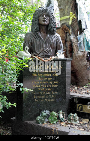 Marc Bolan's Rock culte, un monument de Barnes, Londres à la pop star marc Bolan sur place il est mort dans un accident de voiture en 1977. Banque D'Images