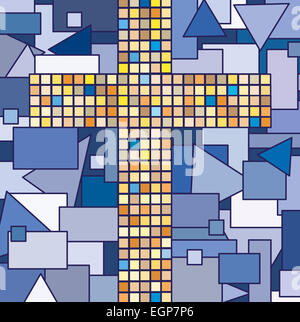 Illustration de la religion mosaïque de cross Banque D'Images