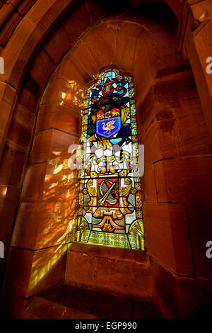 Avis de vitrail dans le Guildhall, Londonderry (Derry, Irlande du Nord. © George Sweeney/Alamy Banque D'Images