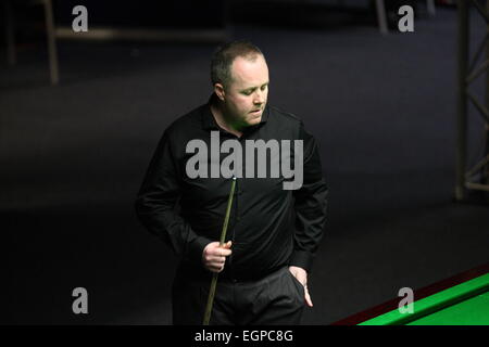 Gdynia, Pologne 28 10 févr. 2015 Gdynia Snooker PTC Polish Open 2015. John Higgins fait face à Jamie faire face lors de la deuxième journée de tournoi à Gdynia Arena sports hall Crédit : Michal Fludra/Alamy Live News Banque D'Images