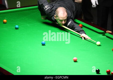 Gdynia, Pologne 28 10 févr. 2015 Gdynia Snooker PTC Polish Open 2015. Graeme Dott fait face à Mark King lors de la deuxième journée de tournoi à Gdynia Arena sports hall Crédit : Michal Fludra/Alamy Live News Banque D'Images