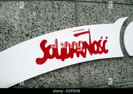 L'Esplanade Solidarnosc 1980 'Solidarność', Bruxelles, Belgique. Banque D'Images