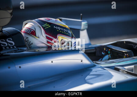 Montmelo, Catalogne, Espagne. 28 Février, 2015. LEWIS HAMILTON (GBR) entraîne une Mercedes au cours de jour 03 de l'avant-saison de Formule 1 essais au Circuit de Catalunya de Barcelone : Crédit Matthias Rickenbach/ZUMA/ZUMAPRESS.com/Alamy fil Live News Banque D'Images