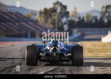 Montmelo, Catalogne, Espagne. 28 Février, 2015. ROMAIN GROSJEAN (FRA) entraîne une Mercedes au cours de jour 03 de l'avant-saison de Formule 1 essais au Circuit de Catalunya de Barcelone : Crédit Matthias Rickenbach/ZUMA/ZUMAPRESS.com/Alamy fil Live News Banque D'Images