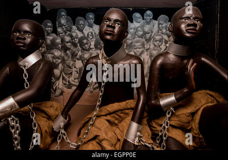 Baltimore, Maryland, USA. 28 Février, 2015. Un détail de la traite des esclaves à l'exposition National Great Blacks in Wax Museum. © Brian Cahn/ZUMA/Alamy Fil Live News Banque D'Images